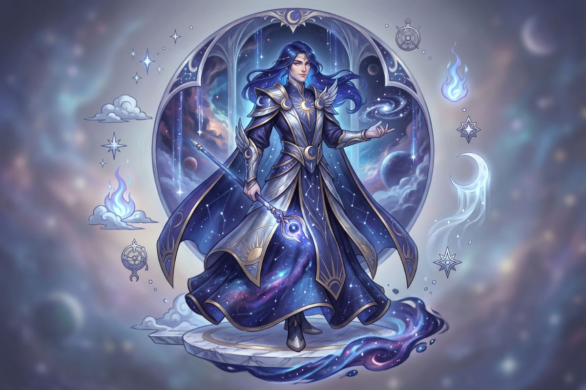 God OC fantasy profile art for character cards