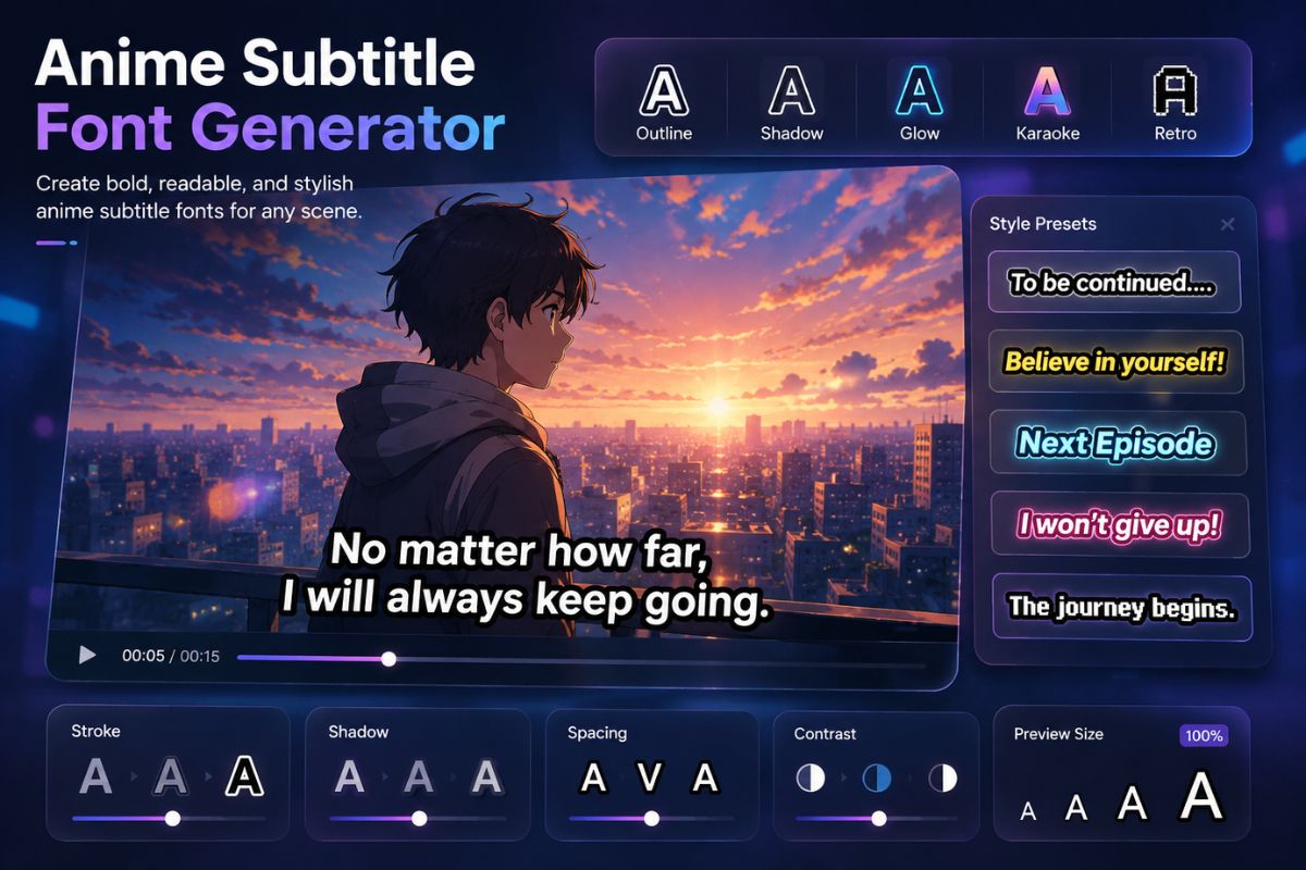 anime subtitle font generator