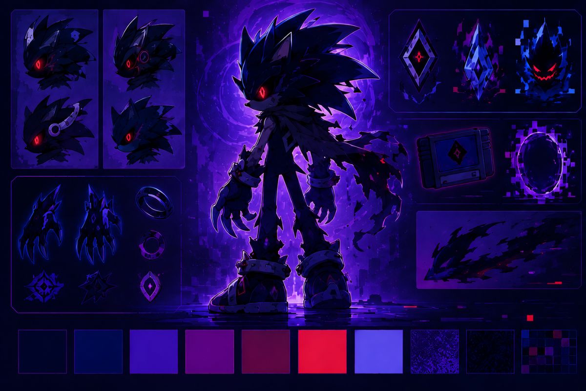 Generate corrupted speedster traits for a Sonic EXE OC