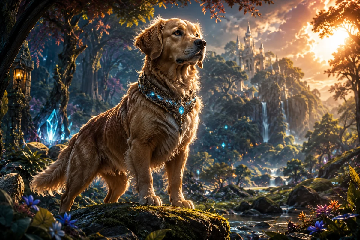Fantasy AI generated dog companion