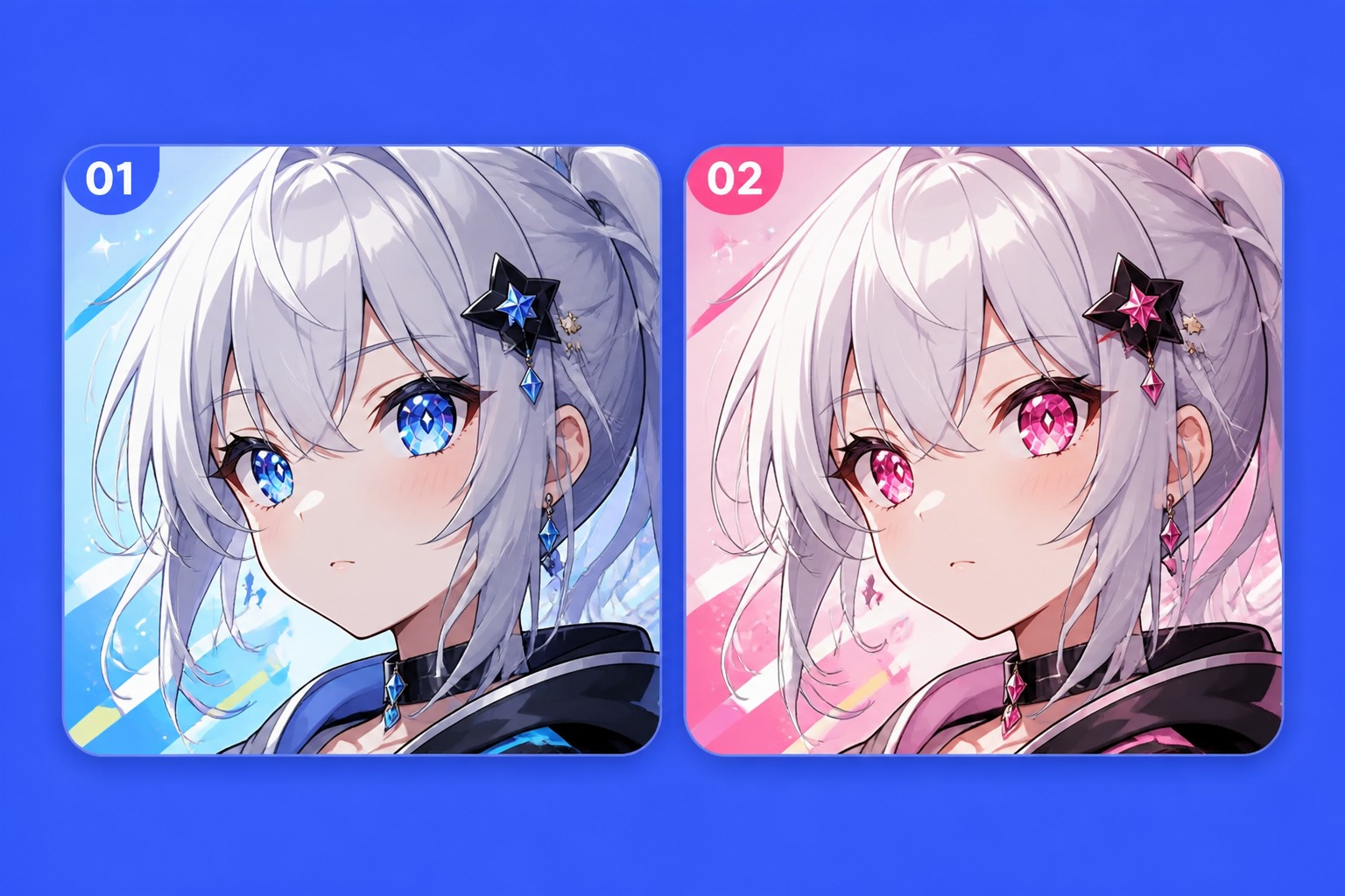 Anime eye color ideas generated for character portraits