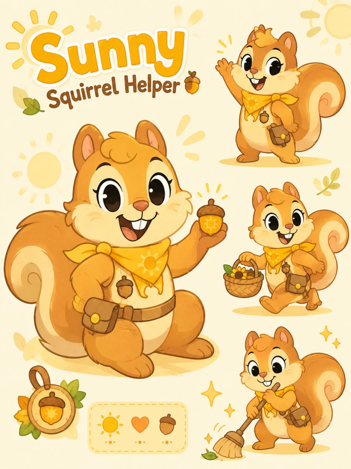 Colorful squirrel woodland mascot OC