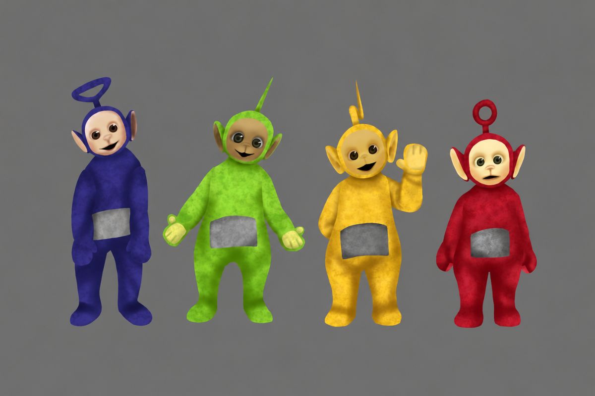 Original mascot-horror OC in a foggy survival setting