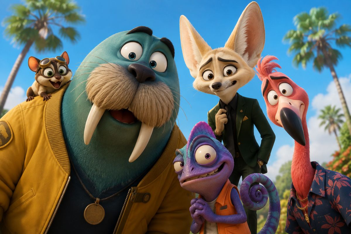 Criminal-chic anthropomorphic animal outfit