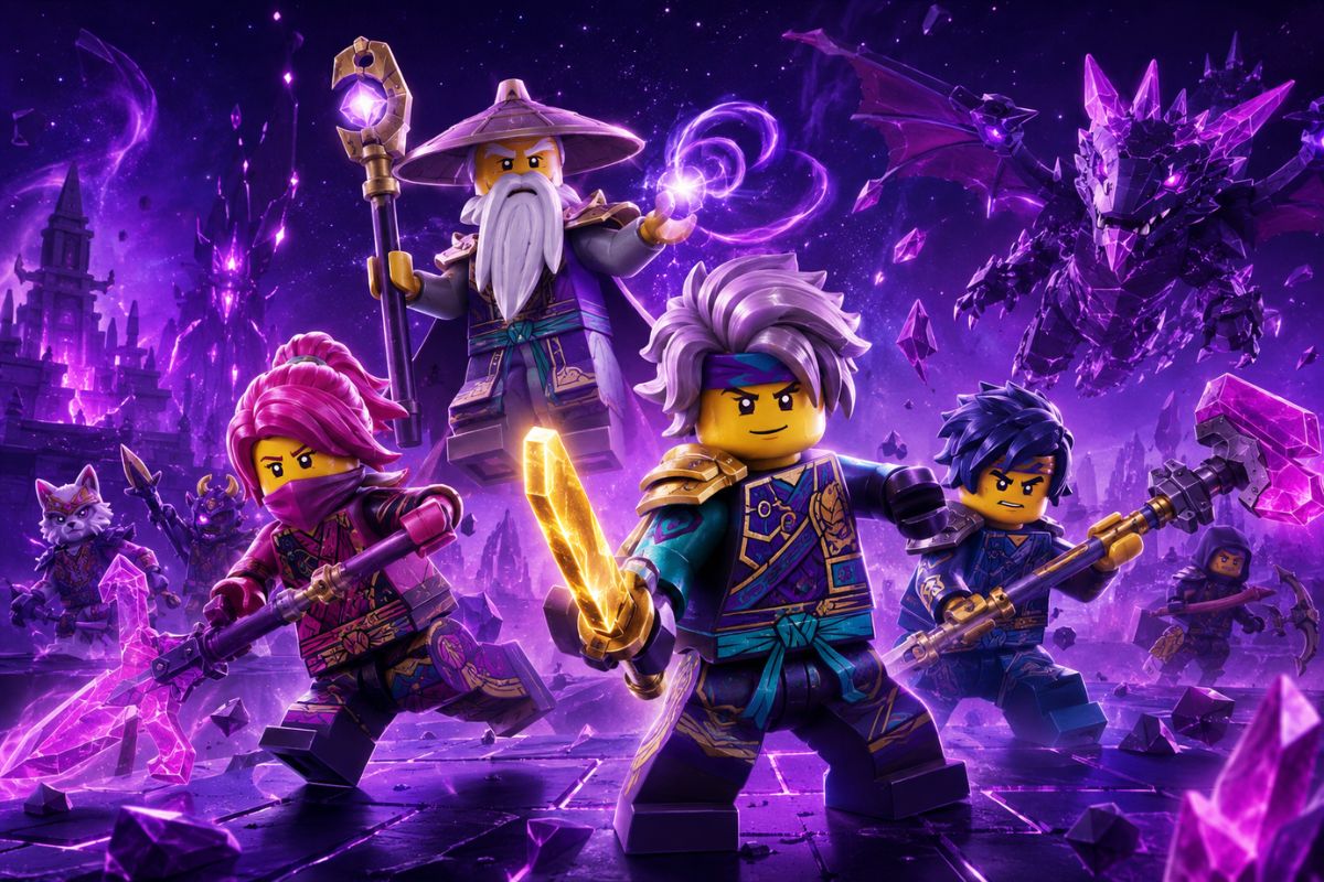 one original elemental ninja-fantasy hero with dark skin, short silver twists, layered indigo saffron and white cloth armor, frost-flower sash, holding an original crescent glaive