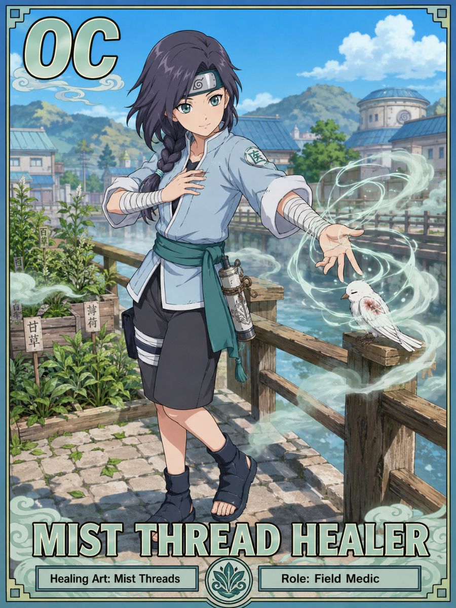 Original female mist healer shinobi with chakra threads