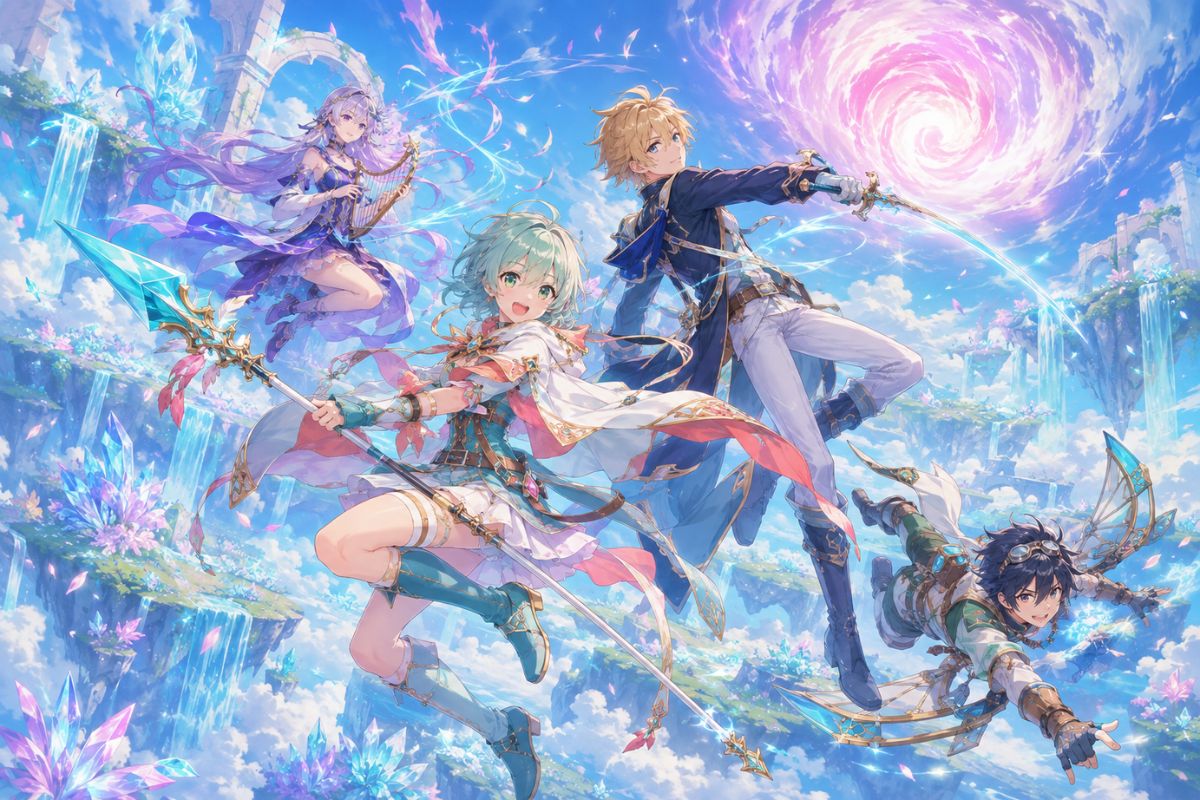 Generate story-ready anime art for an original atelier OC