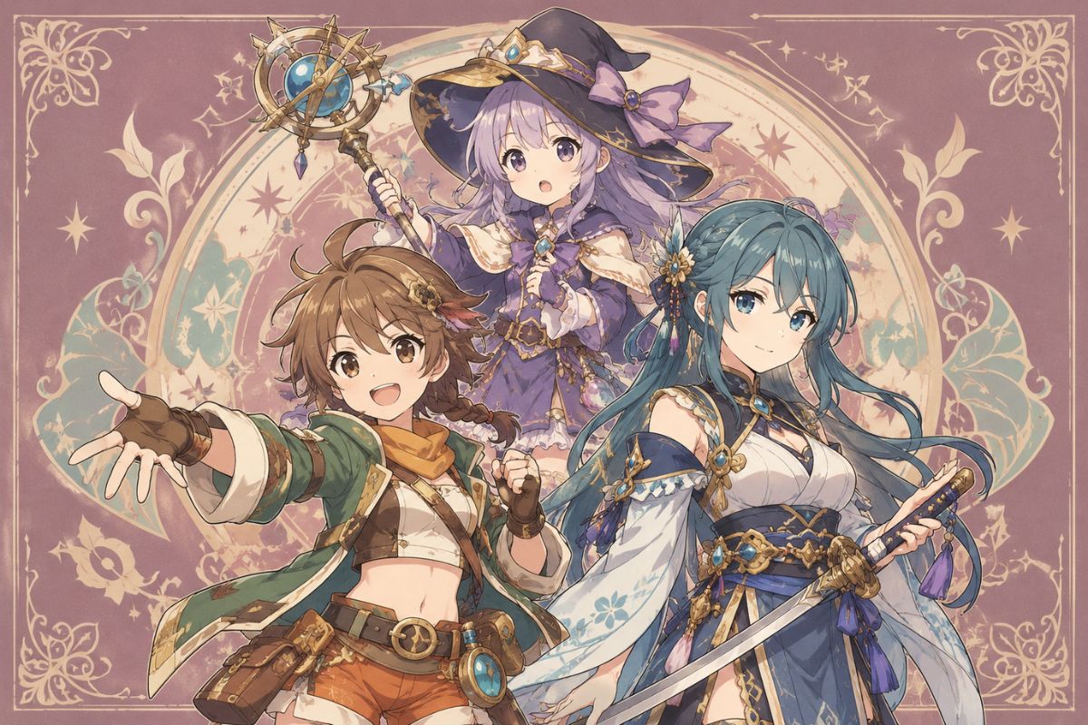 Build a recognizable original atelier fantasy character identity