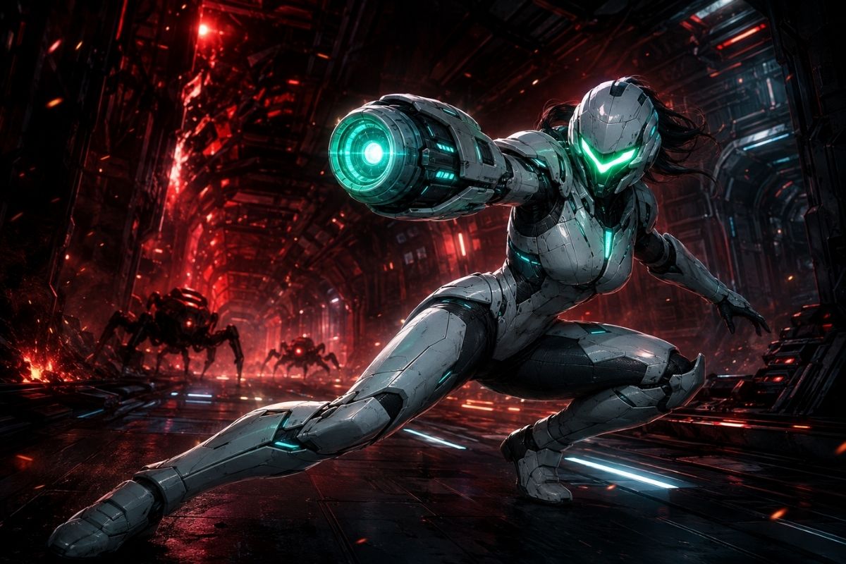One original elderly insectoid station diplomat with six thin limbs, ivory chitin face, dark plum pressure robes, floating hexagonal translation orbs and a silver oxygen collar, st