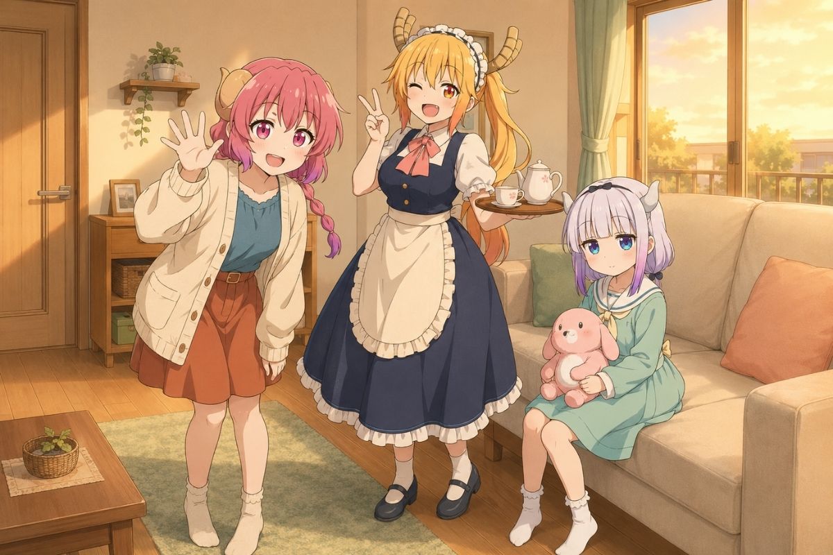 Original dragon maid OC casting luminous elemental magic