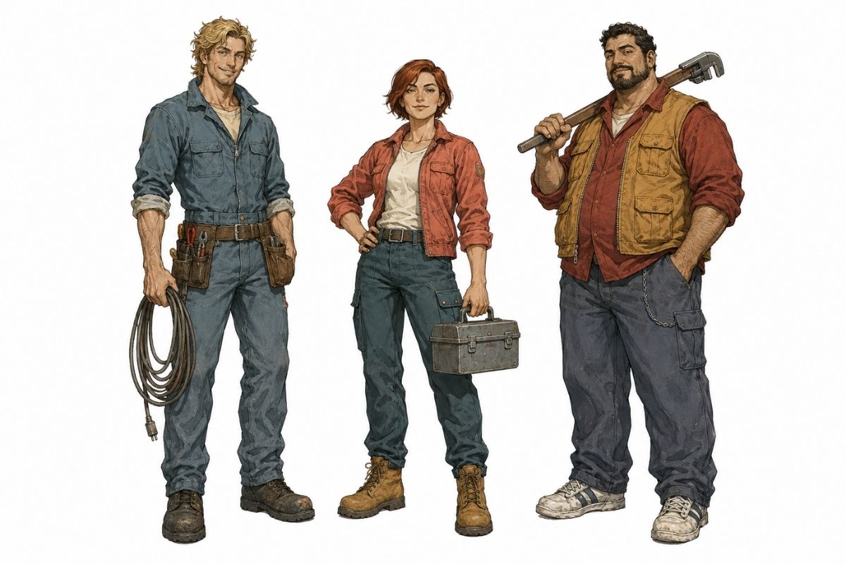 one original Black female cargo refrigeration engineer, age 36, shaved sides with short coils, faded teal coveralls with orange repair tape, carrying a frost-coated pressure gauge