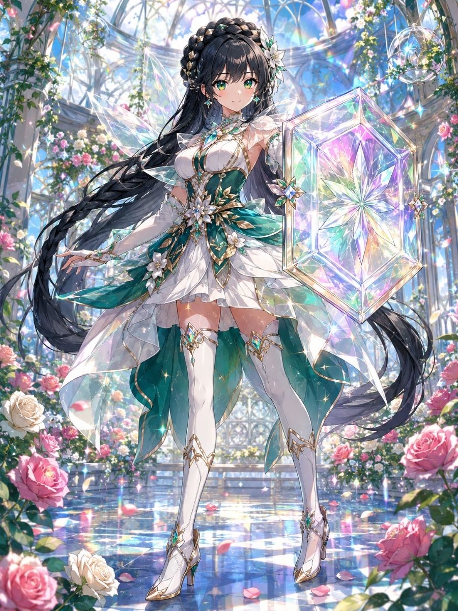One original pale-skinned magical heroine age 20 with short copper curls, navy hoodless poncho over coral shorts and tall gray boots, carrying a small bronze bell that forms one cu