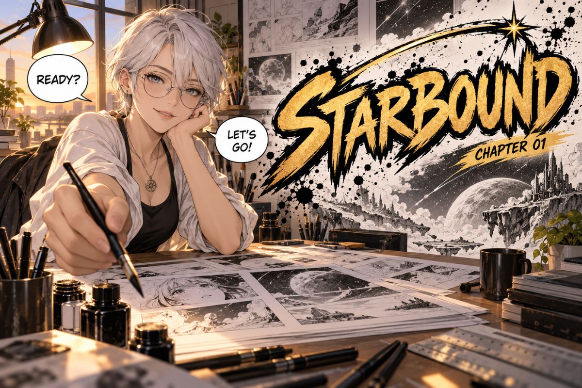 AI 漫画字体生成器制作的 Starbound 漫画标题设计