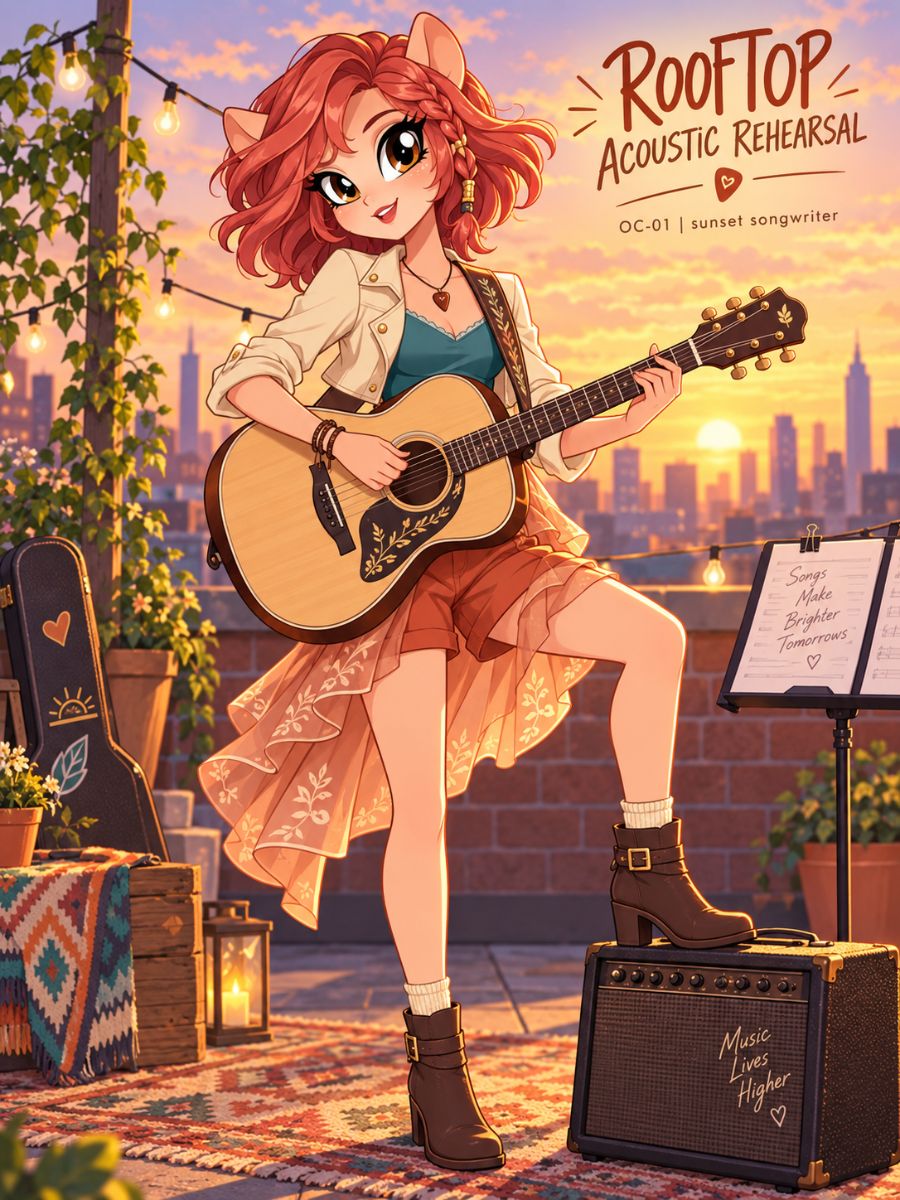 Equestria Girls OC maker fantasy girl dancing under lanterns