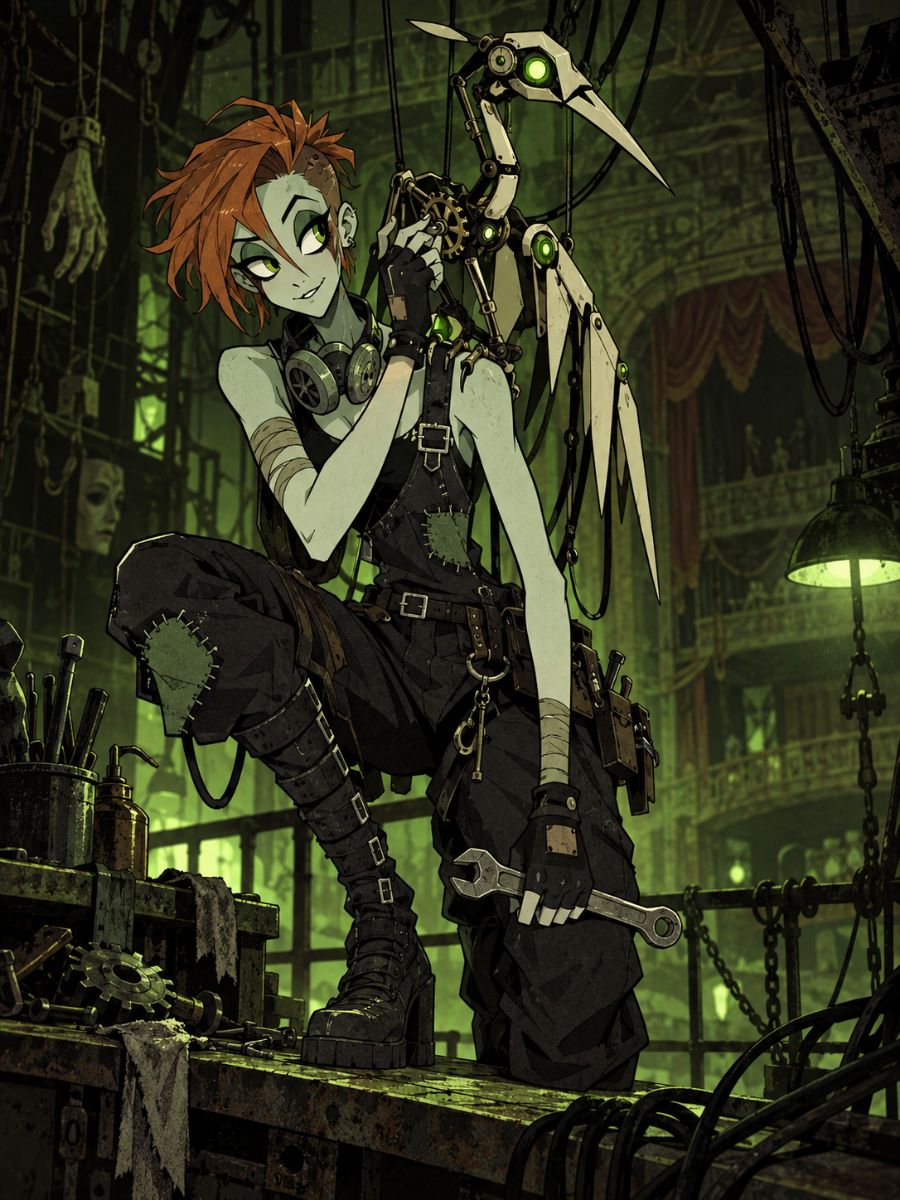 Gaslight District OC Maker mechanical inventor with robotic companion
