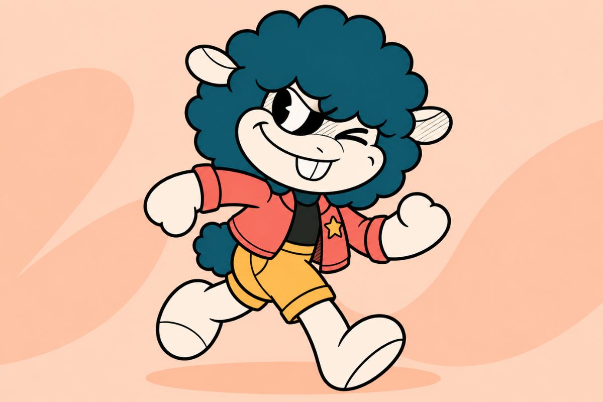 Nightmare Critters OC Maker blue sheep-like plush creature with a clear full-body silhouette