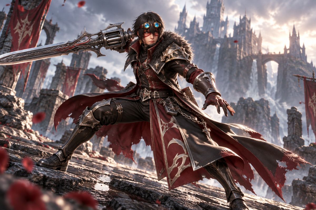 FFXIV OC maker dark knight character in black armor with a dramatic battle-ready silhouette