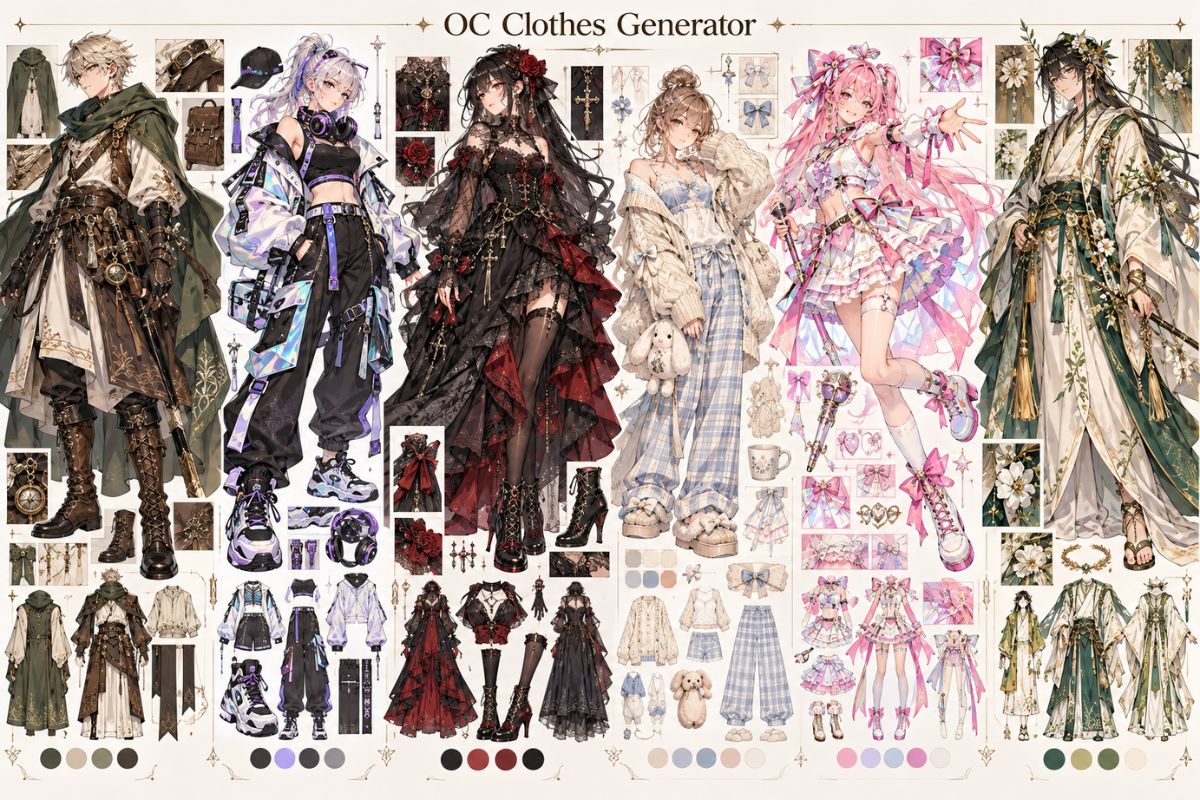 AI OC clothes generator on OCMaker AI