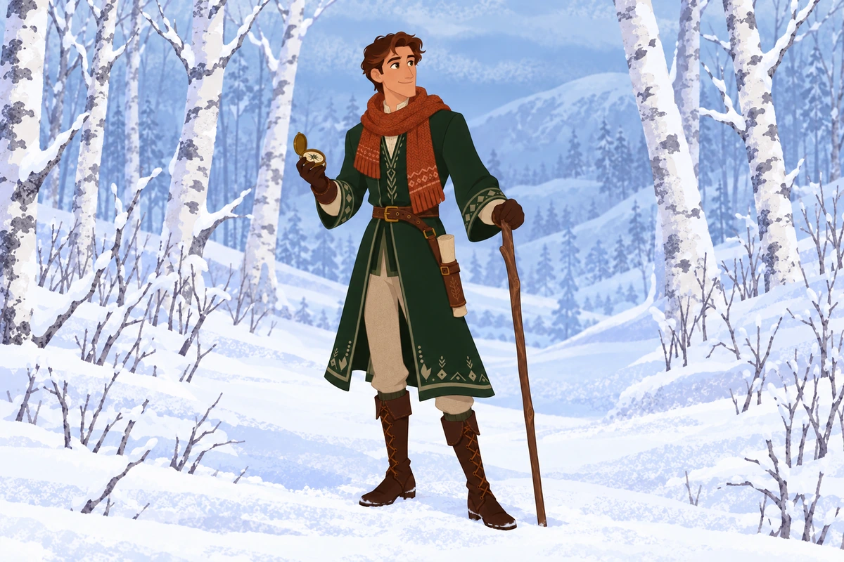 Guardião de trilhas na neve vestido para uma rota montanhosa e fria